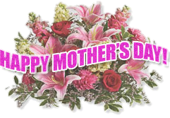 a mother's day greeting with pink roses 